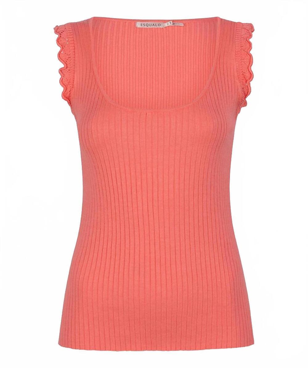 NEW ESQUALO tina rib crochet top in strawberry - Picture 8 of 8
